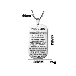 SBI Jewelry Women To Son Dog Tag Necklace Men Pendant Necklaces I Believe In You Birthday Present From Mum Stainless Steel