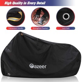 Gazeer 自転車カバー ロック穴付き 反射安全ループ 2台または3台用 最大29インチ アウトドア収納 防水 紫外線防止 高耐久リップストップ素材 210D