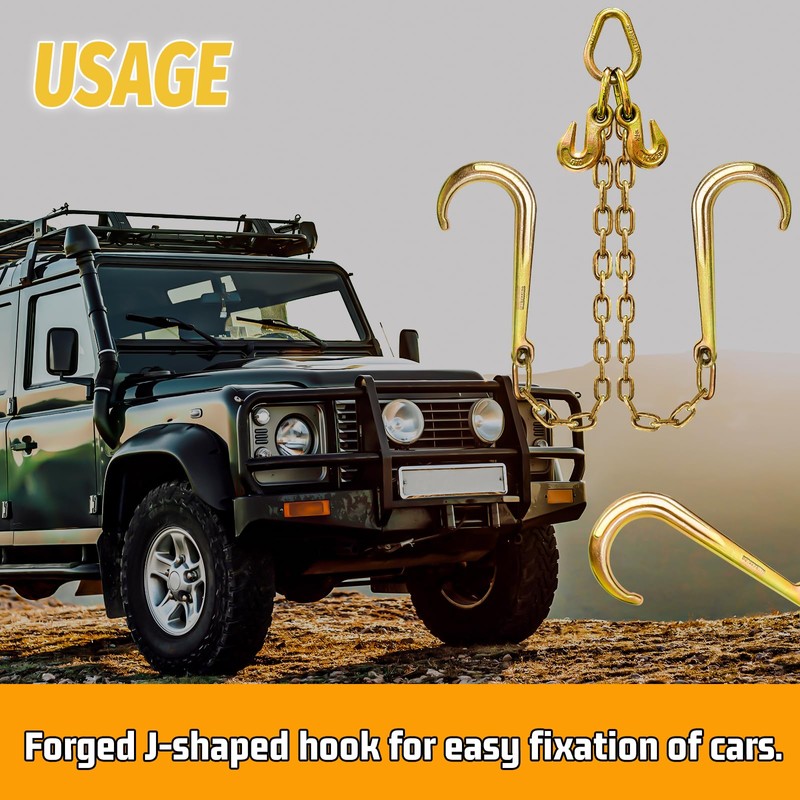 SENKEYFE G80 V Bridle Chain 5/16" × 2Ft Tow Chains