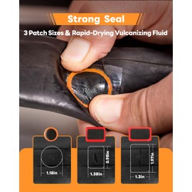 Hdnbsp 35 Pcs Bike Tire Repair Kit, Bicycle Inner Tube Patch Kit with Vulcanizing Patches, Tire Lever, Road Bike Flat Tire Patch Kits - Portable Case for Ebike, Motorcycle & Cycling Inflatable Tubes