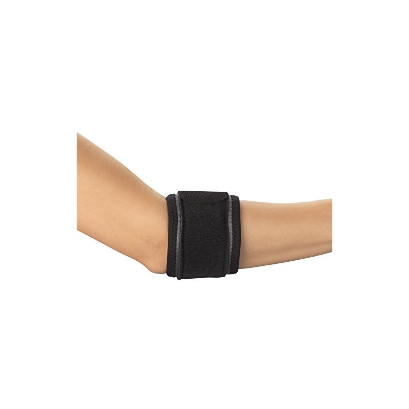 Champion Tennis Elbow Strap, Adjustable Support, Airmesh Fabric, Black, Regular