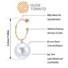 HUGE TOMATO Large Pearl Drop Earrings Large Gold Hook Earrings