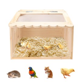 Chicken Brooder Box,Large Size, 15.74"x11.81"x 11.81", Wooden Brooder Box for Chicks, Animal Playpen with Top for Chickens for Chicks, Hamsters, Turtles, Reptiles