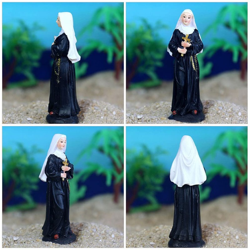 Ipetboom 2pcs Nun Virgin Statue Resin Holy Virgin Catholic Figures