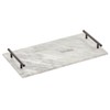 mDesign Thin Marble Pastry Board, Cutting Slab Kitchen Serving Tray