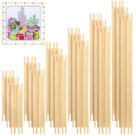 Hotop 6 Sets Stretcher Bars for Needlework 6 Sizes Wooden Canvas Stretcher Bars for Needlepoint Embroidery Stitch Frame Set Bundle with Crafts