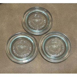 WECK Lot of 4 Weck Canning Jar LIDS Rundrand-Glas 60 German Made LIDS ONLY Mini Jars