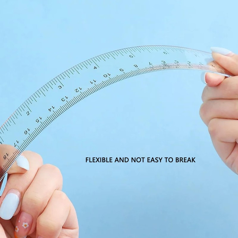 Set of 6 rulers, ruler, 15 cm rulers, coloured primary