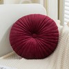 Teieas Velvet Round Throw Pillow Pleated Round Pillow Cushion Decoration
