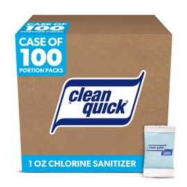 Clean Quick Powdered Chlorine-Based Sanitizer, 1oz Packet, 100/carton