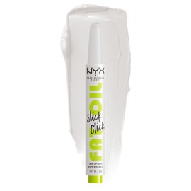 NYX Professional Makeup, Fat Oil Slick Click. Tono: Going Live (blanco). Brillo de labios en barra, hidrata hasta por 12hrs, infusión de aceite de aguacate y frambuesa.
