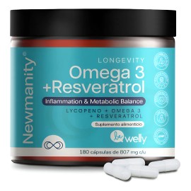 Omega 3  Resveratrol Con Licopeno Newmanity 180 Caps Sin Sabor                                                                                        
