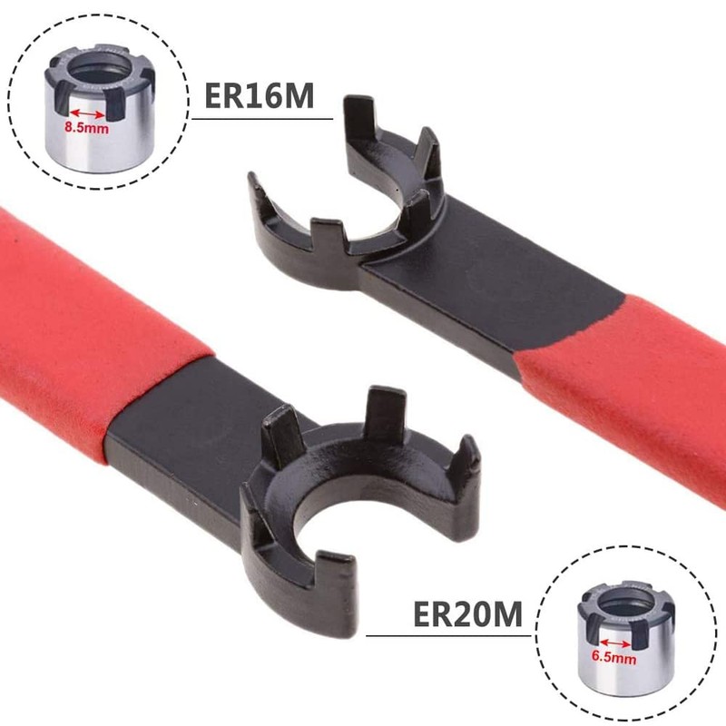 Bestgle 2 Pcs ER16 ER20 M Type Collet Chuck Wrench