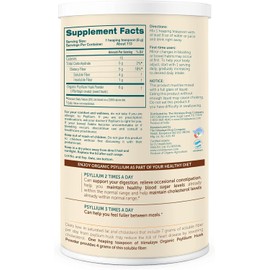 Himalaya Organic Psyllium Husk Powder – Daily Dietary Fiber Supplement for Regularity & Appetite Management | Certified Organic, Non-GMO, No Artificial Colors, Unflavored | 24 Oz (113 Teaspoons)