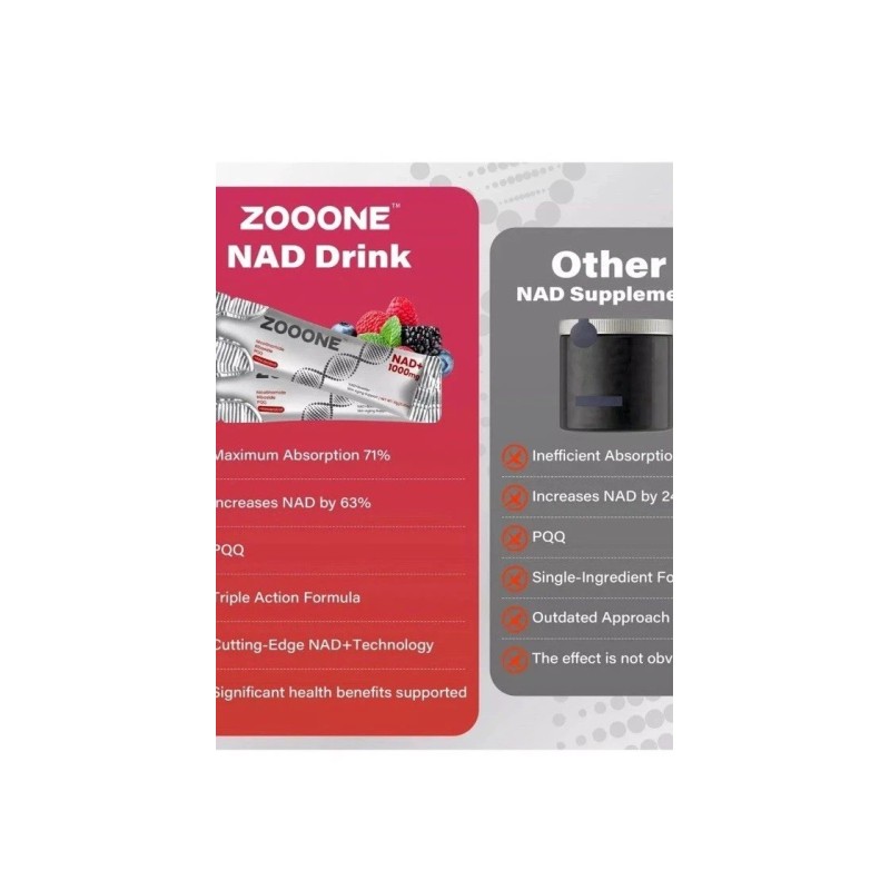 Zooone 2 Box ZOONE NR1000 NAD+ Drink Mix Berry Energy