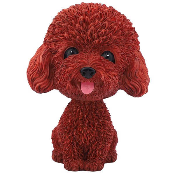 IBWell Mini Bobbing-Head Dog for Car Dash Board Decor（Poodle） (Brownish