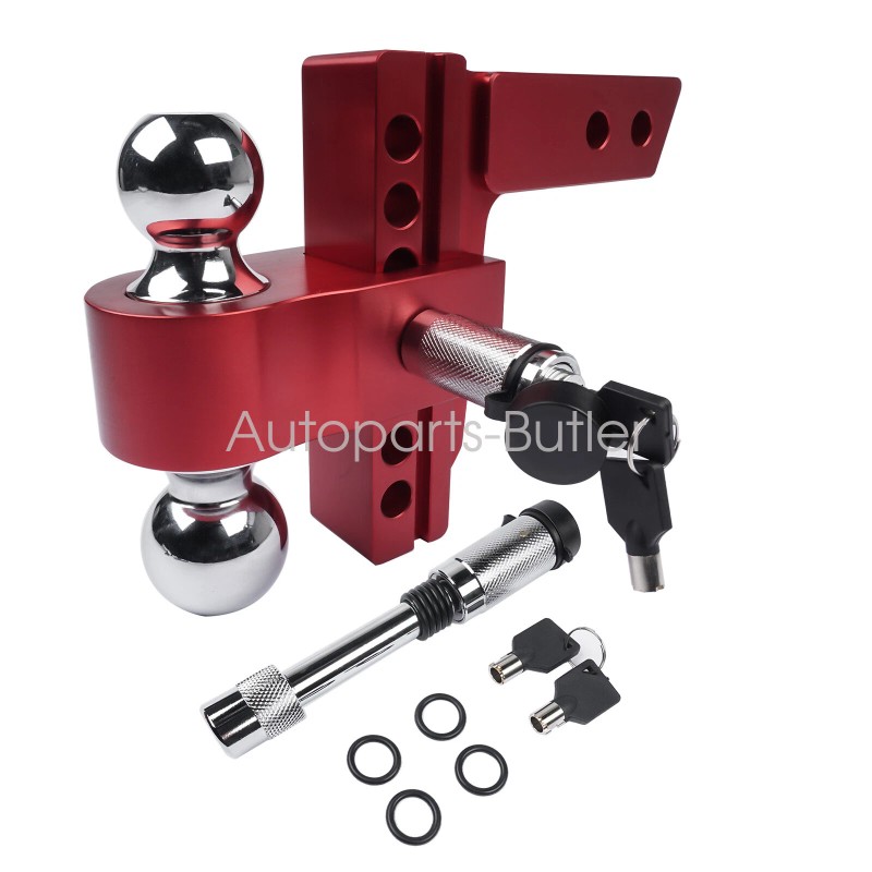 OE Quality Adjustable Red Trailer Hitch Fits 2" Receiver 6"