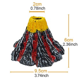 Moonorange Aquarium Air Bubbler Decoration Kit, Fish Tank Air Stone Set, Realistic Volcano Ornaments with Full Accessories. (Volcano Kit-S)
