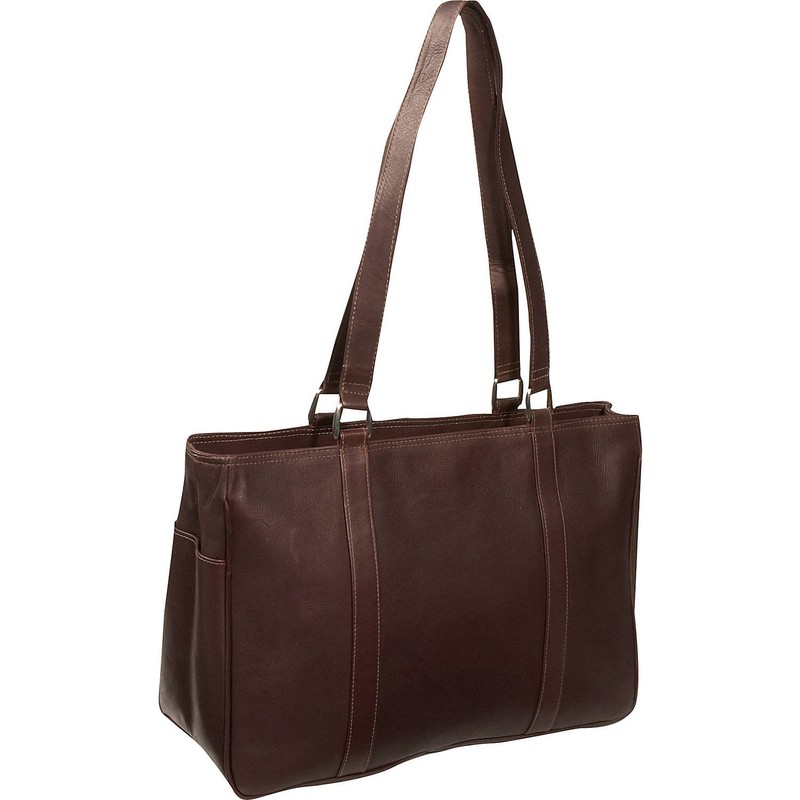 Piel Leather Medium Shopping Bag, Chocolate, One Size