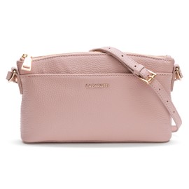 Lazarotti Bologna Women's Leather Shoulder Bag, Adjustable Shoulder Strap, Medium Crossbody Bag, Shoulder Bag, 24 cm, rose