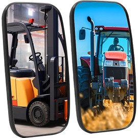 Truck mirror, compatible with forklifts, plows, excavators, dump trucks, trucks, loader reverse mirrors for rear view or side view 9" x 5" (1)
