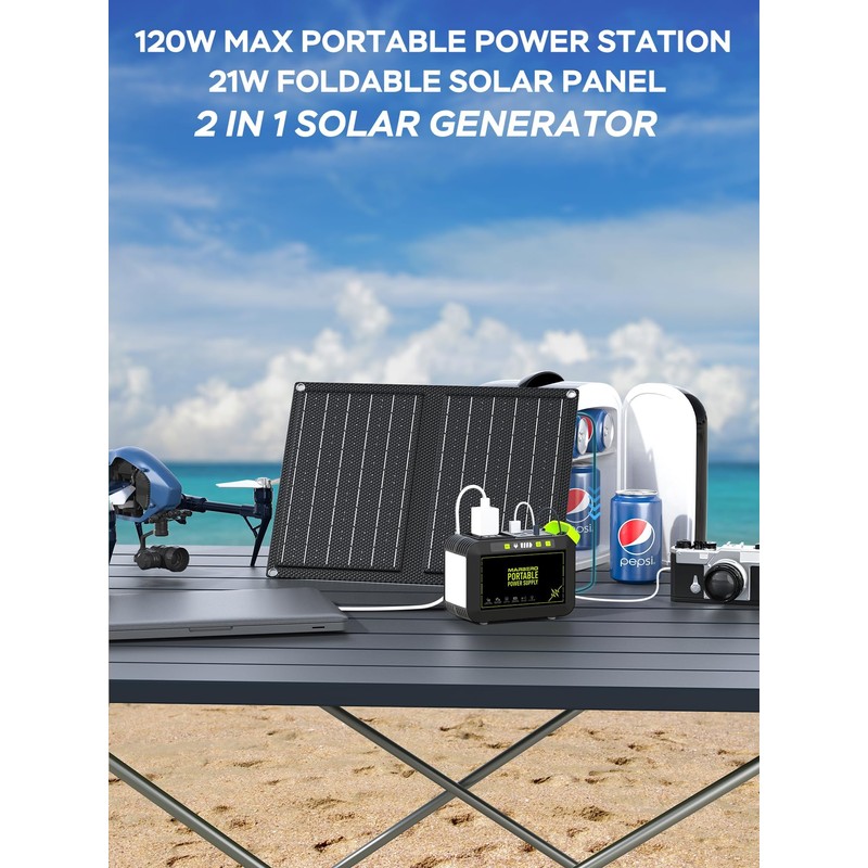 MARBERO 88.8Wh Solar Generator with 21W Solar Panel Included Portable