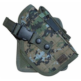 Airsoft Woodland Digital Camouflage MOLLE Cross Draw Pistol Holster