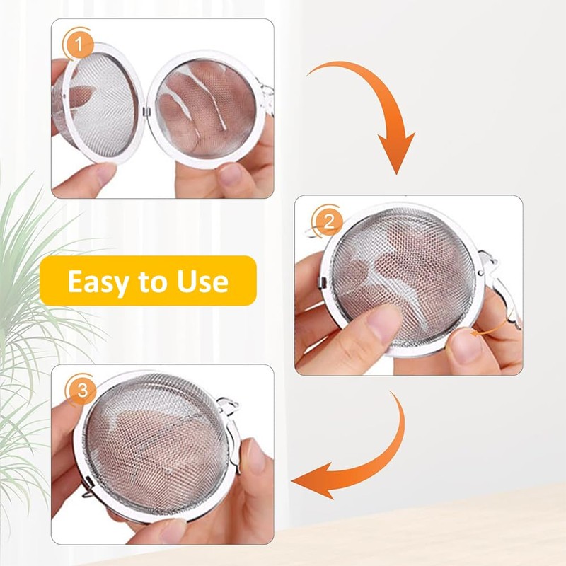 Toulifly Tea Strainer, Tea Infuser for Loose Tea, 4 Pieces