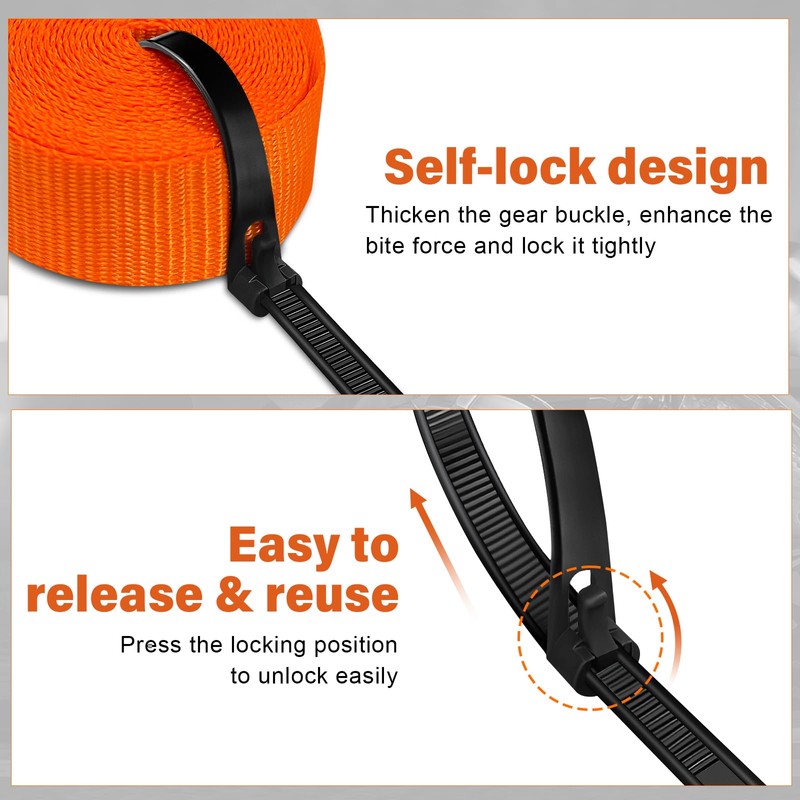 Haccoplanet Ratchet Tie Down Straps, 2340lb Break Strength, 4pc 1inch