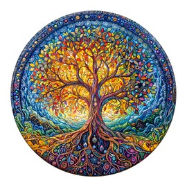 KAAYEE Wooden Puzzles for Adults, Tree of Life Wood Jigsaw Puzzle Adult,275 Pcs Advanced Tree Puzzles Gifts for Dad Father's Day Birthday Family Game(13.4 * 13.4in)