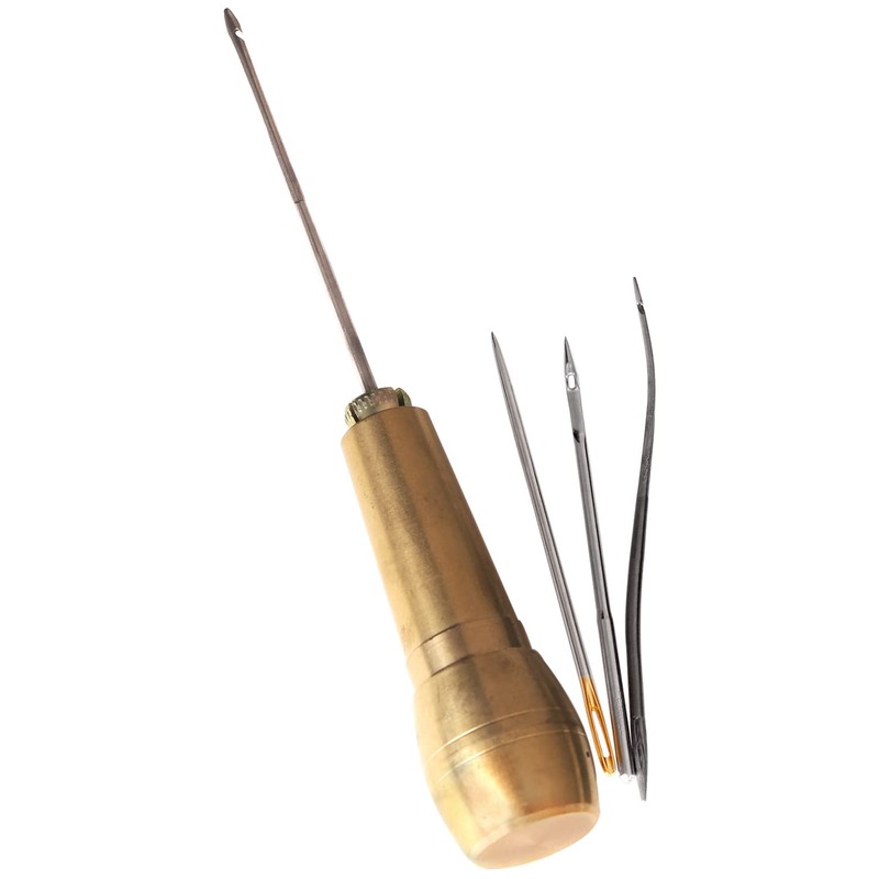Copper Handle 4 Needles Sewing Awl Hand Stitcher Shoe Repair