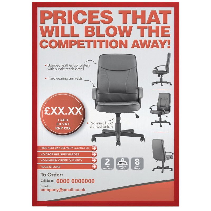 Franken A4 Magnetic Din Document Holder - Red, 1 stick