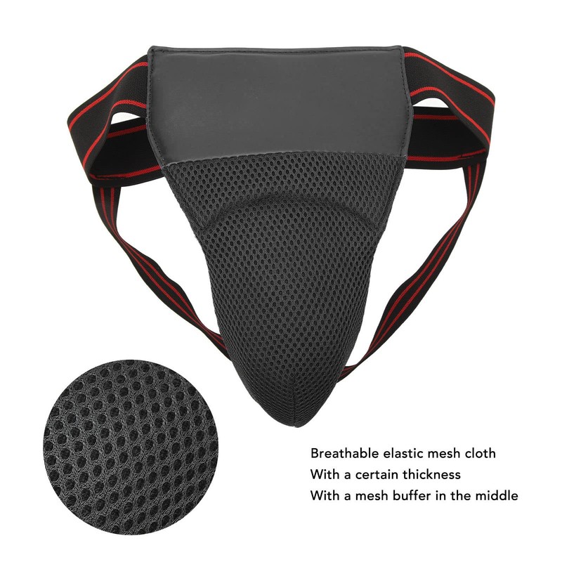 Boxing Groin Protector, Breathable Athletic Cup with Elastic Straps, Reduce