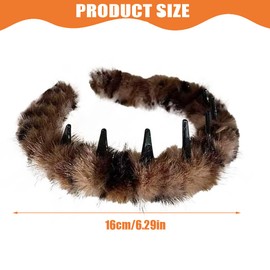2 Stück Winter-Plüsch Haifischzahn Haarkamm Haarband Gewellte Kleineres Gesicht Stirnband Make Up Haarreif für Sport Fitness Tägliches für Damen Und Mädchen (Leopard)