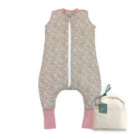 Molis&co. Baby Sleeping Bag with Feet and Sock. 2.5 TOG. Size: 80 cm (2 years). Ideal for transitional periods and winter. Pastel Floral. 100% cotton.