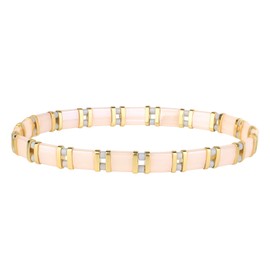 C·QUAN CHI Women's Friendship Stretch Bracelet Colourful Tila Beads Strand Bracelets, Size: