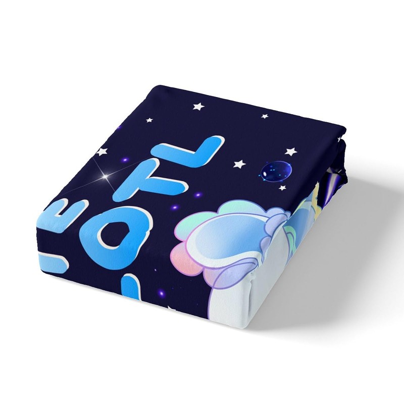 Homemissing Galaxy Axolotl Bed Sheet Set Cute Axolotl Bedding Set