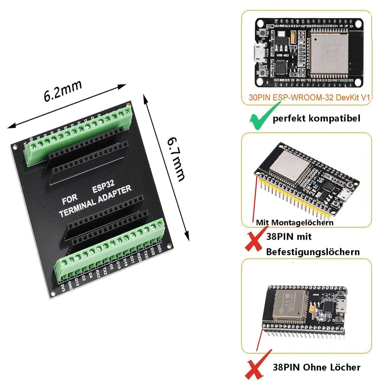 3pcs ESP32 Breakout Board for 30PIN, ESP32 Development Board 2.4GHz