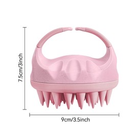 Yamrots Scalp Massager Shampoo Brush, Scalp Scrubber with Soft Silicone Bristles, Scalp Exfoliator Brush with Soft Silicone, Soft Silicone Scalp Scrubber for Wet and Dry Hair (Pink)