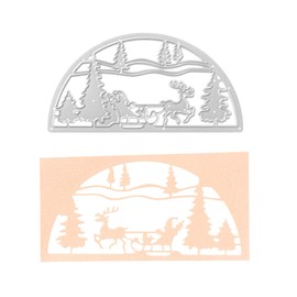 Punch shop cutting stencil sleigh in semicircle, winter, Christmas, Santa Claus, reindeer, cutting dies, stencils, scrapbooking, card making