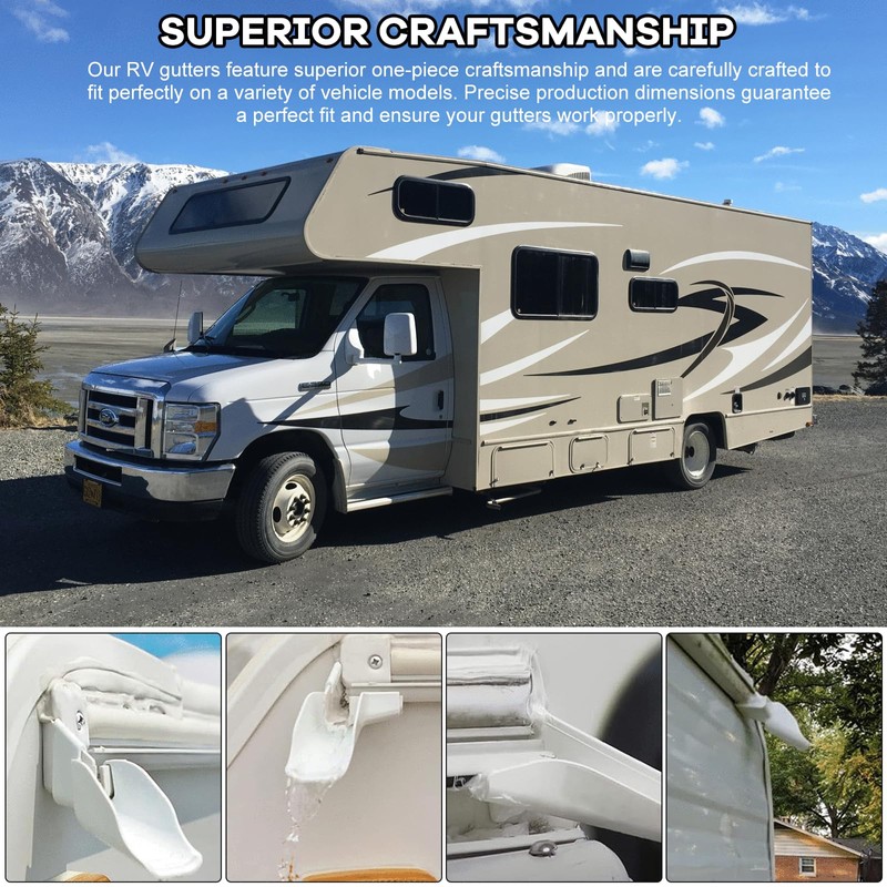 BOROCO 4pcs RV Gutter Spouts Left and Right Side RV