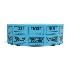 Huron Ticket Rolls, Blue, Case of 4 Rolls (2000 Tickets per Roll)