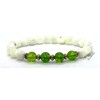 Peridot and Mother of Pearl Stretch Bracelet | August Birthstone
