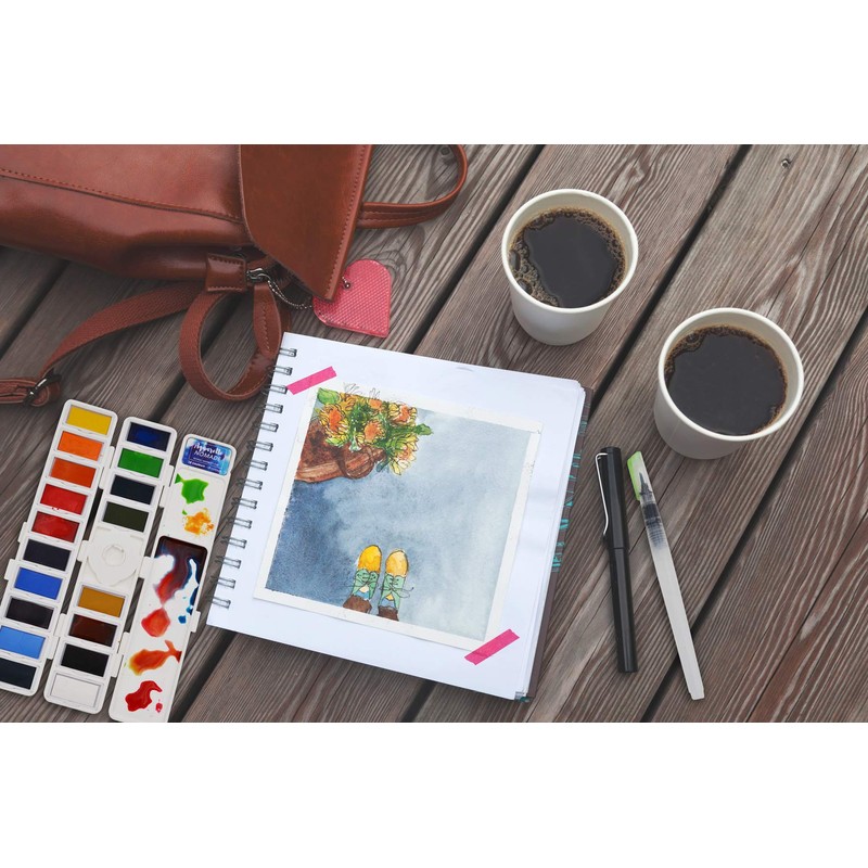 ART&GO Nomad AG42475 18 Colours Watercolour Paints, Plastic, White, Fine