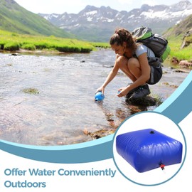 Portable 500L/132 Gallon Water Tank Collapsible Water Storage Container Bag, Water Bladder Bob with Valve for Camping RV Life Agricultural Outdoor Construction Watering