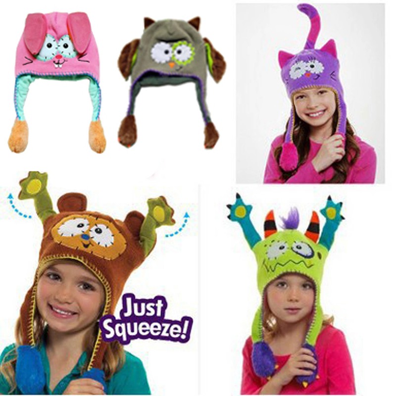 Plush Moving Ears Hat Cartoon Funny Hat Kids Winter Hats