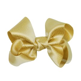 ZOONAI 3 Inch Baby Girl Hair Bows Clips Hairpin Headwear Little Teen Toddler Girls Kids Teens Toddlers Hair Accessories - Set of 2 (Gold)