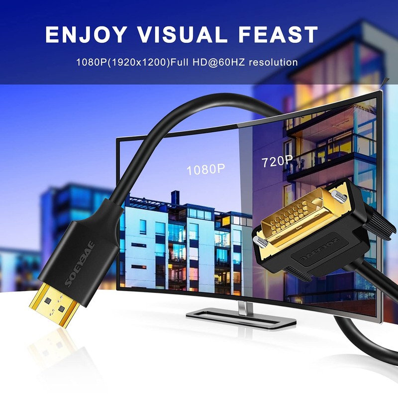 SOEYBAE HDMI to DVI Converter Adapter, 3.3 ft (1 m),