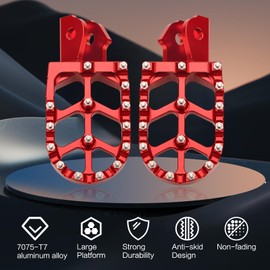 LKV Surron Dirt Bike Foot Pegs CNC Motorcycle Footpegs Pedals Rests Compatible with Sur Ron light Bee S/X Segway X160 X260 Talaria Sting MX3 MX4 Taparia XXX, Red