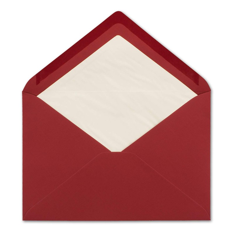 NEUSER PAPIER 15x envelopes C5 - dark red - lined